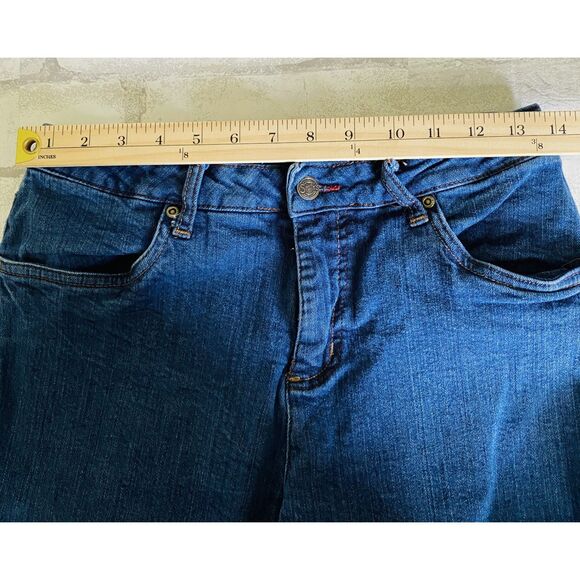 VTG Dungarees Smiths Jeans Denim Stretchy Embroidered Pants Made in Egypt Sz 8 - Picture 7 of 10